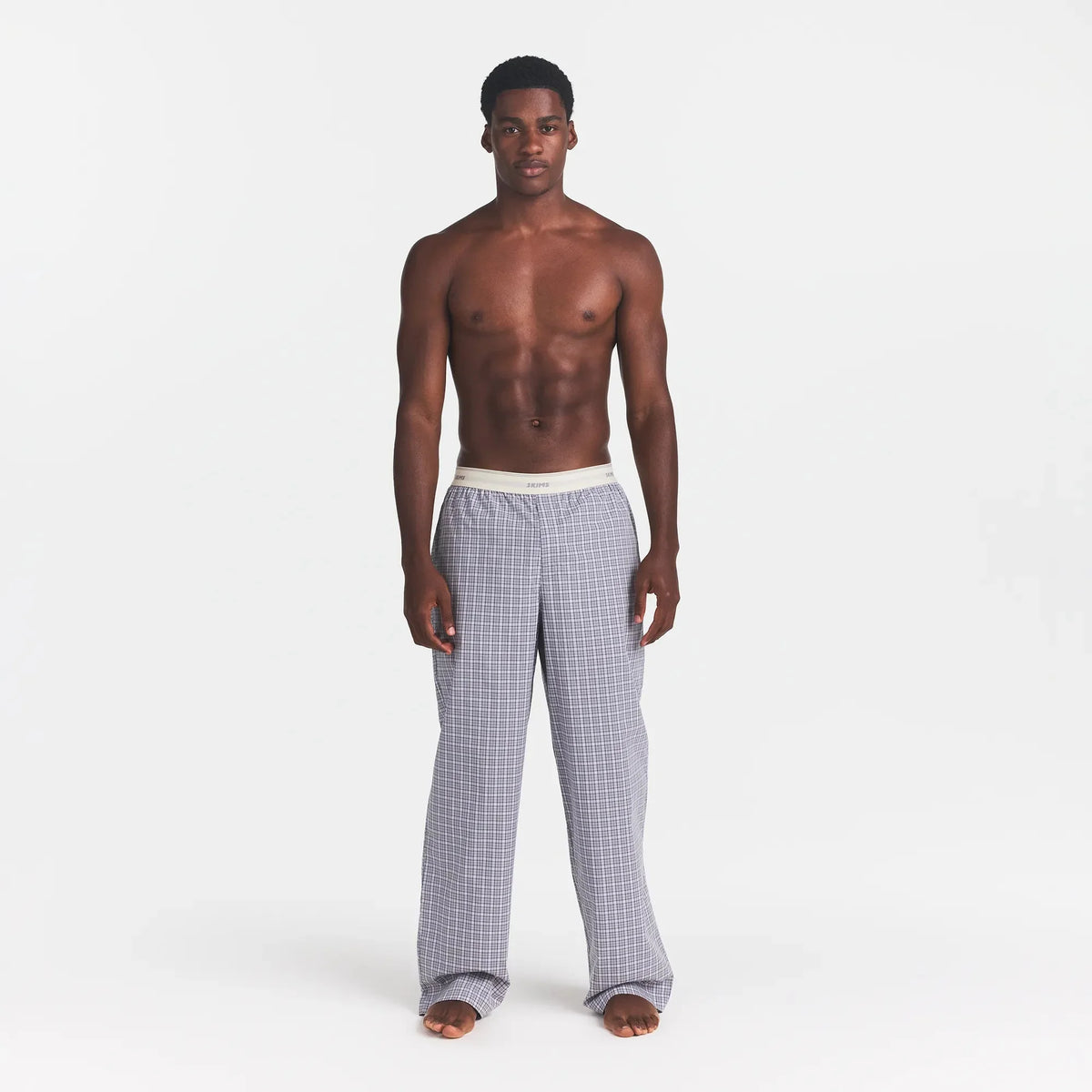 COTTON POPLIN MENS LOGO BAND SLEEP PANT | FULL MOON CHECK