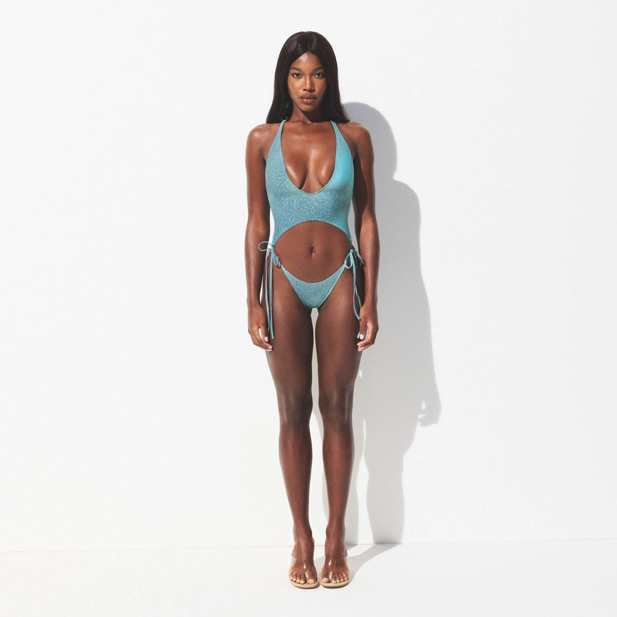 SIGNATURE SWIM PLUNGE MONOKINI | CYAN FK OMBRE PRINT
