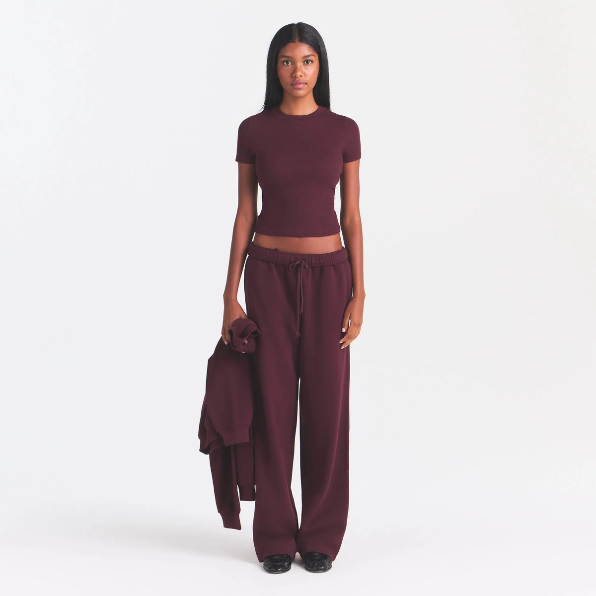 COTTON RIB T-SHIRT | CURRANT