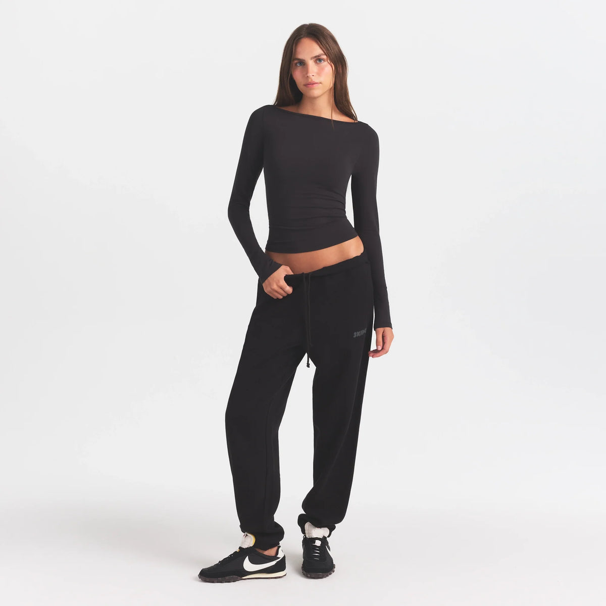 COTTON FLEECE JOGGER WITH EMBOSSED LOGO | ONYX