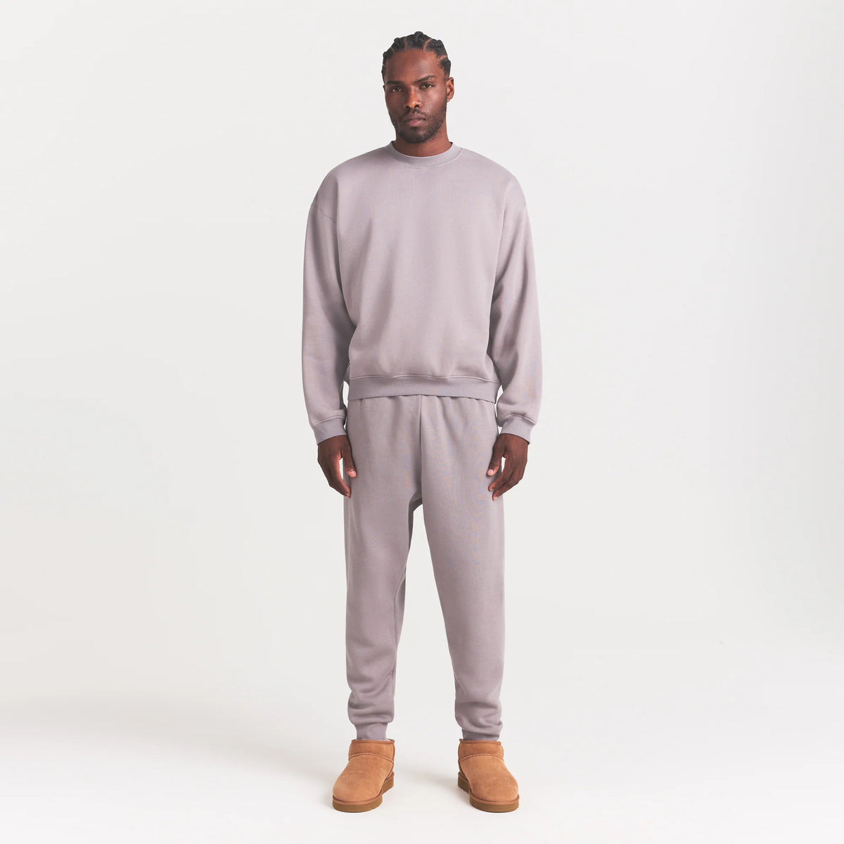 FLEECE LOUNGE MENS TAPERED JOGGER | SHADOW