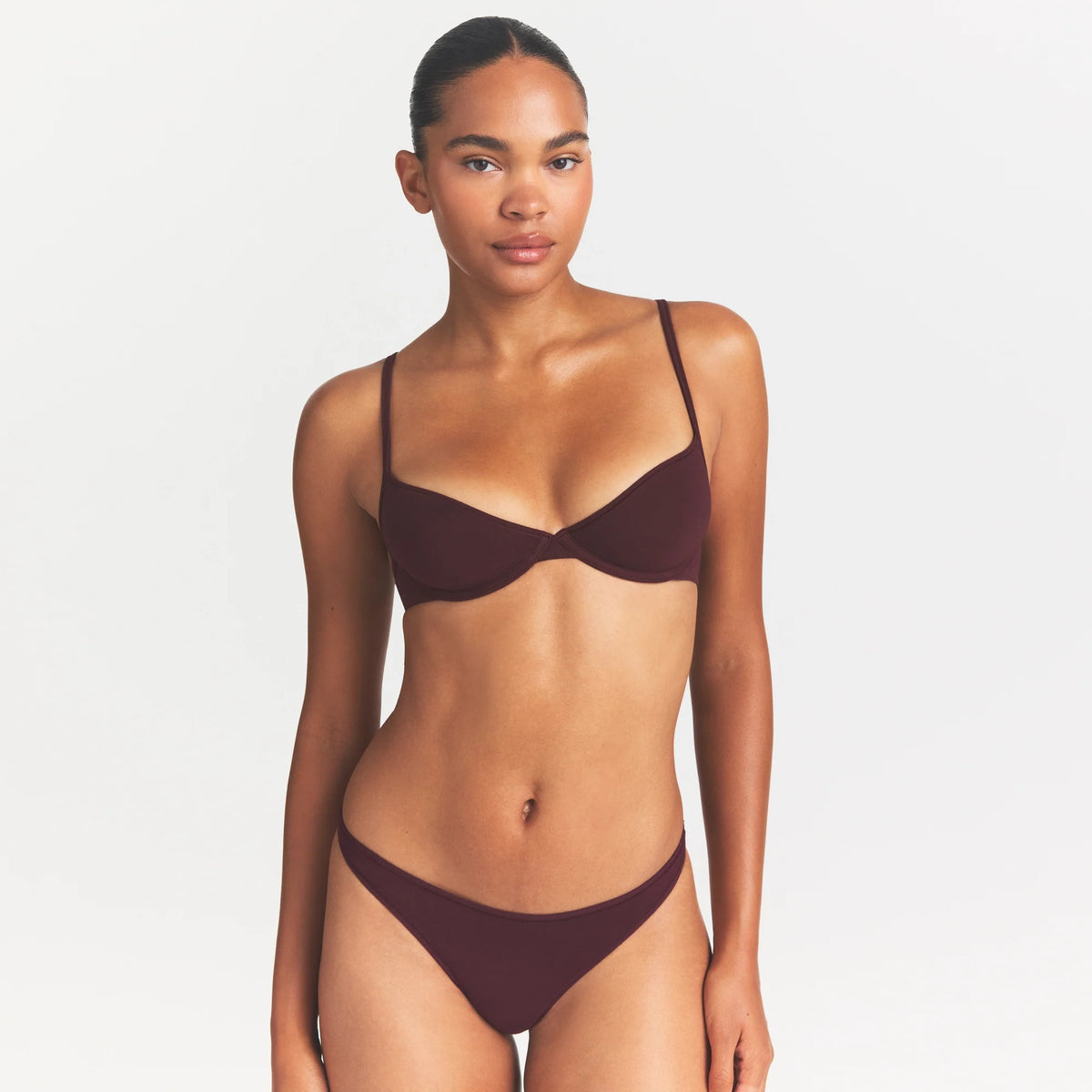 EVERYDAY COTTON UNLINED DEMI BRA | CURRANT