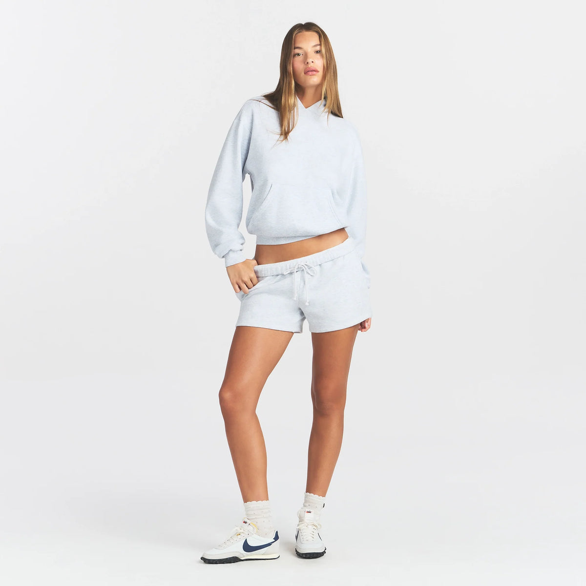 COTTON FLEECE HOODIE | LIGHT HEATHER GREY