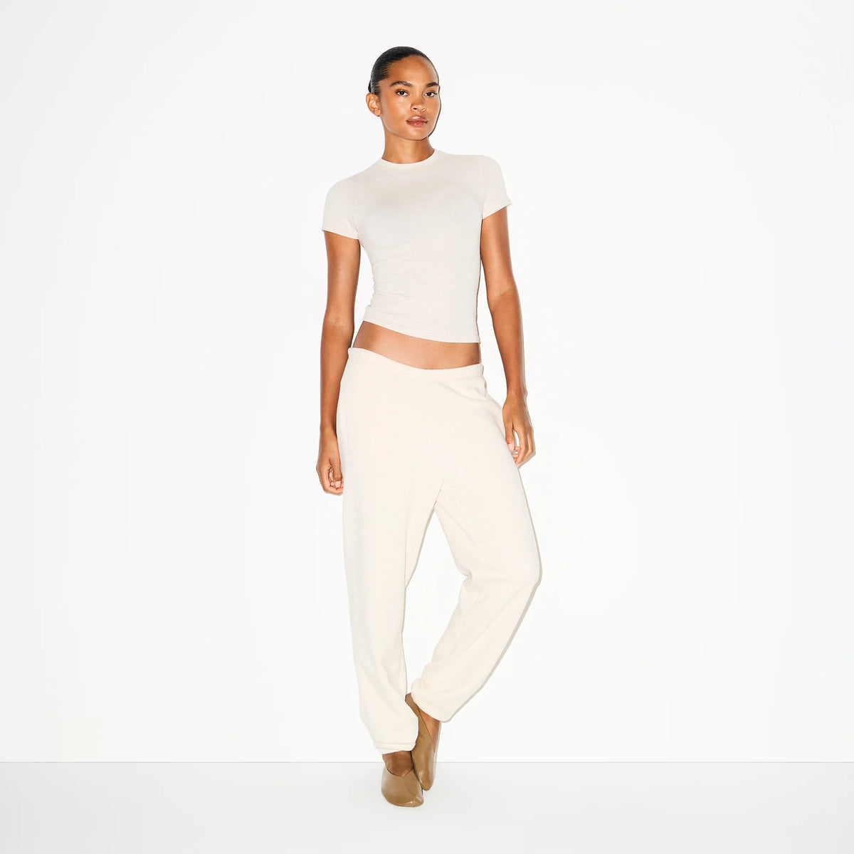 COTTON FLEECE JOGGER | OATMEAL HEATHER