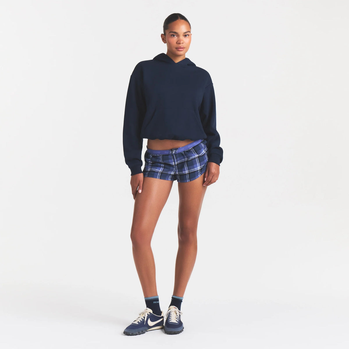 COTTON FLEECE HOODIE | NAVY