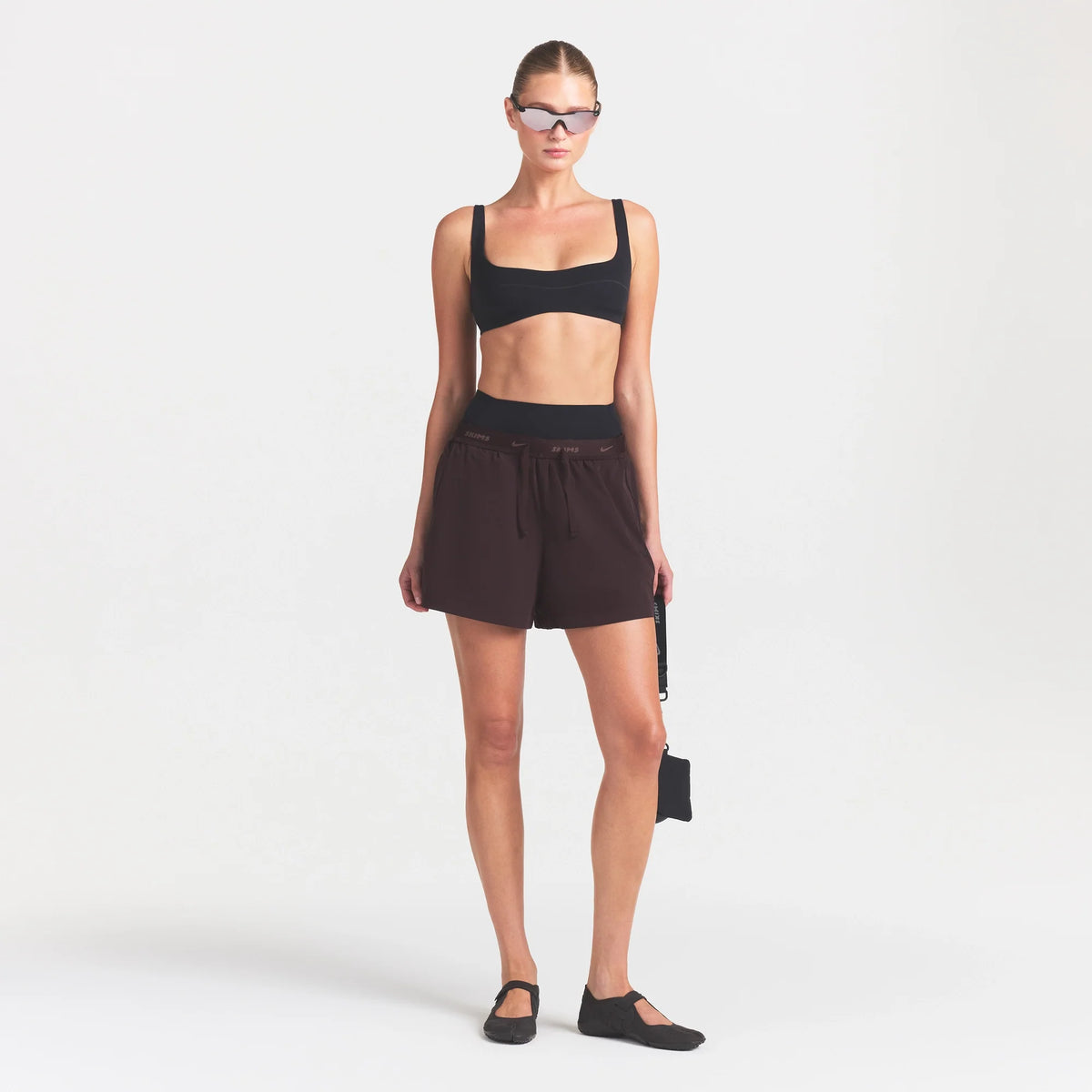 NikeSKIMS STRETCH NYLON 5" TRACK SHORT | DARK ROAST