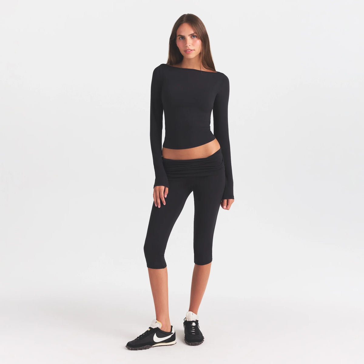 COTTON JERSEY FOLDOVER CAPRI | SOOT