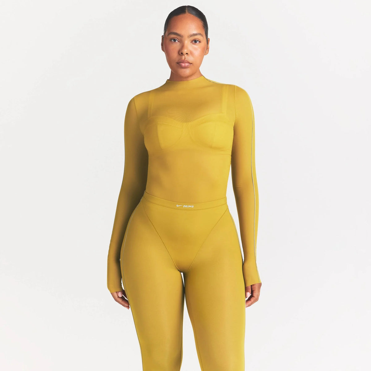 NikeSKIMS WEIGHTLESS LAYERS MOCK NECK LONG SLEEVE TOP | CITRINE