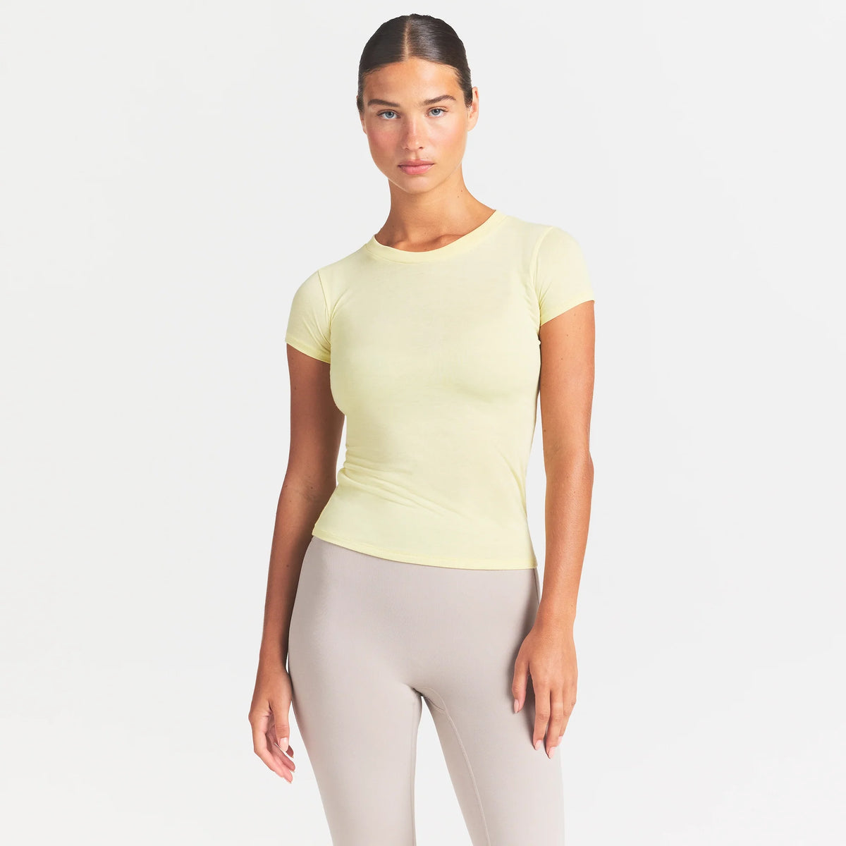 NikeSKIMS PERFORMANCE COTTON BLEND SHORT SLEEVE TOP | BICYCLE YELLOW
