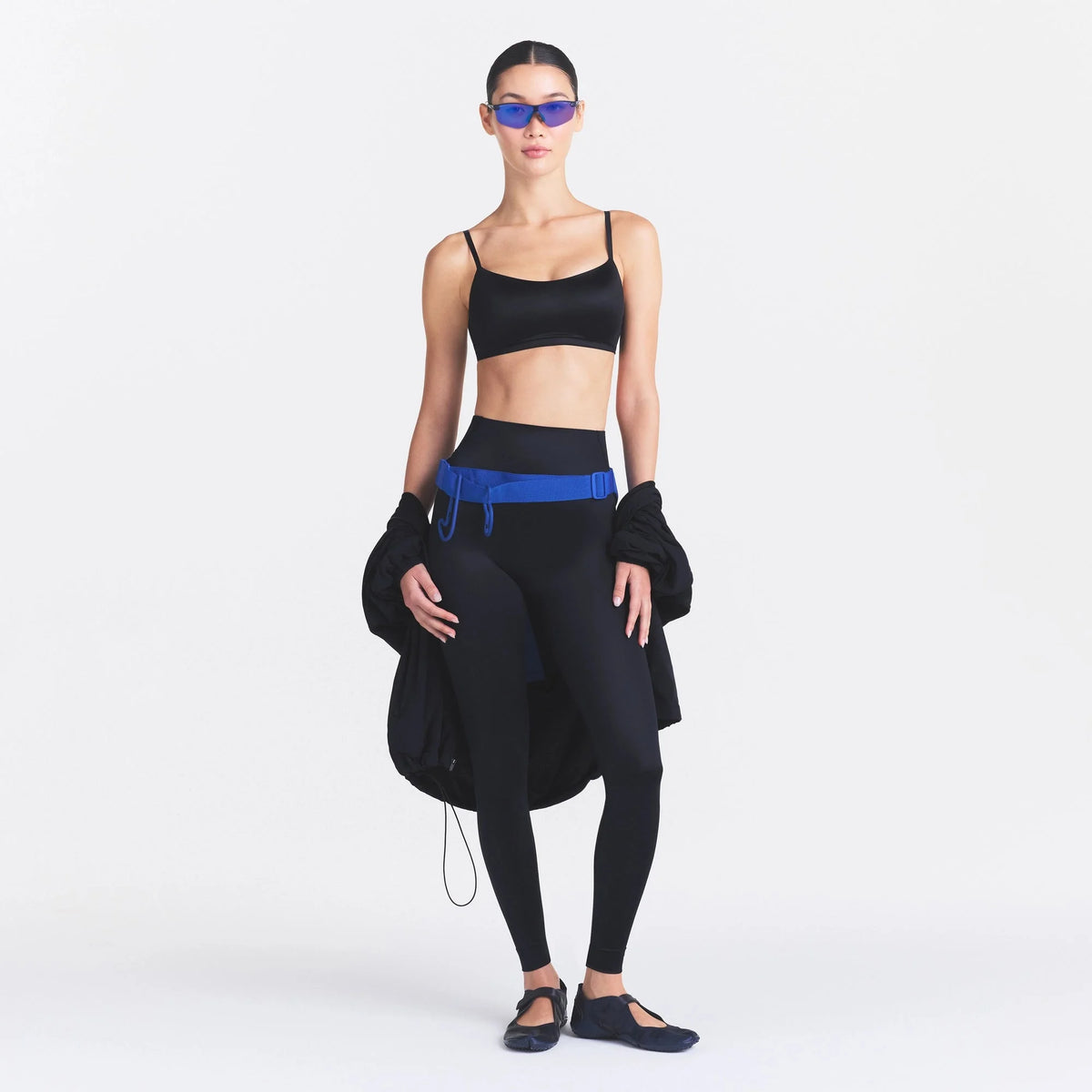 NikeSKIMS SATIN SHINE BONDED WAIST 29" LEGGING | OBSIDIAN