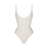 SKIMS BODY UNLINED PLUNGE THONG BODYSUIT | IVORY