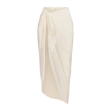 SWIM COVER-UPS COTTON TIE SARONG | EGRET