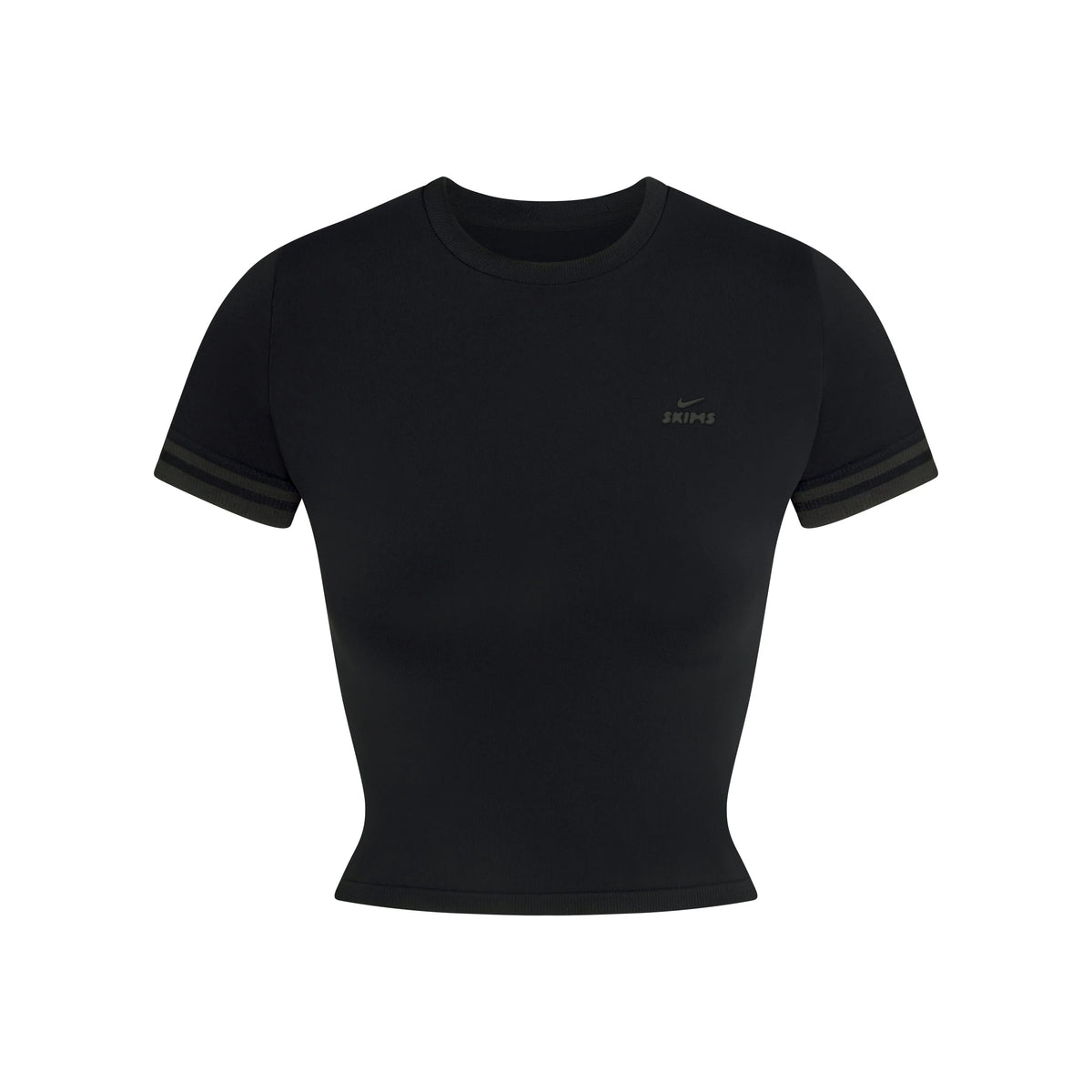 NikeSKIMS STRETCH KNIT CROPPED T-SHIRT | OBSIDIAN