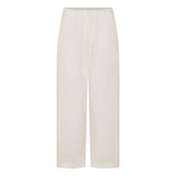 WOVEN COTTON OVERSIZED STRAIGHT LEG PANT | EGRET