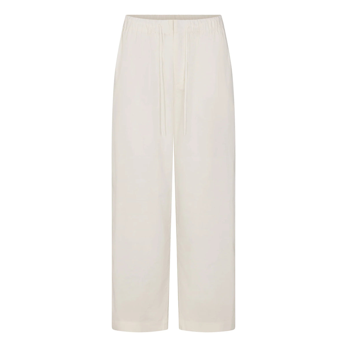 WOVEN COTTON OVERSIZED STRAIGHT LEG PANT | EGRET