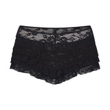 STRETCH LACE RUFFLE SHORT | SOOT