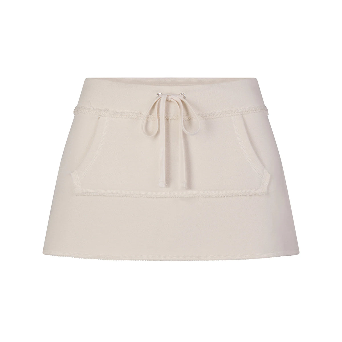 DRAPEY FRENCH TERRY MINI SKIRT | BUFF