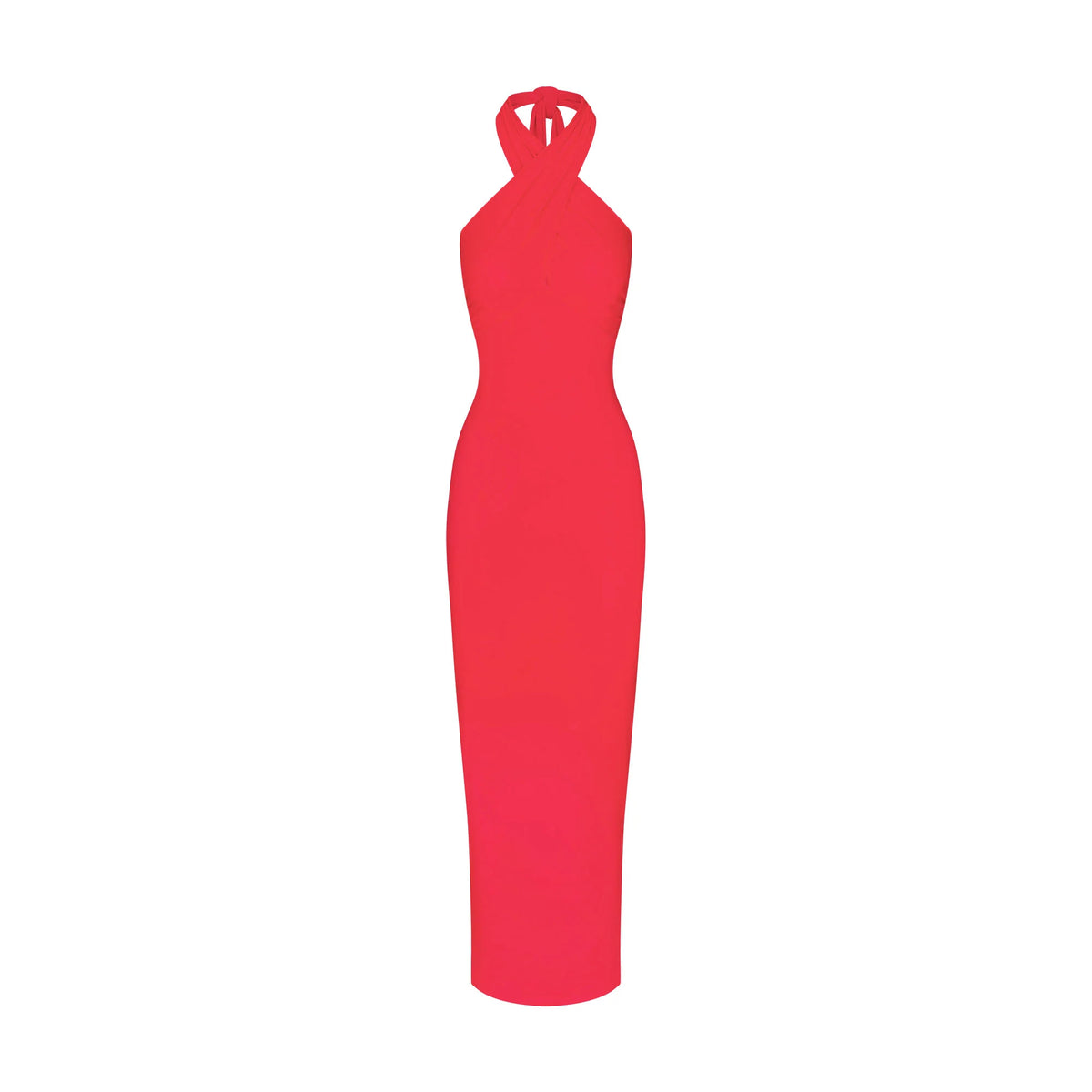 SMOOTH LAYERS CONVERTIBLE LONG DRESS | CARMINE