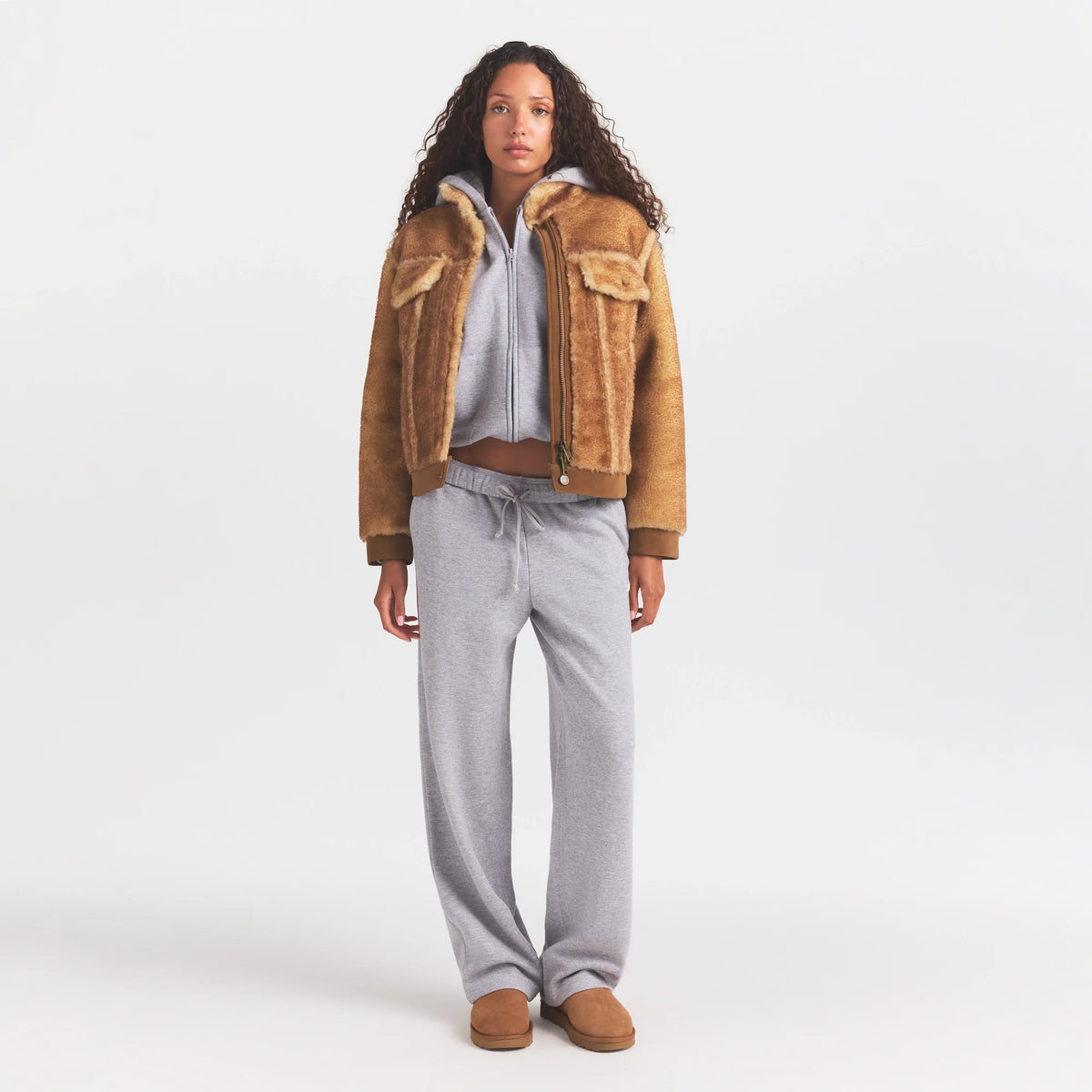FAUX SHEARLING JACKET | TOASTED LATTE