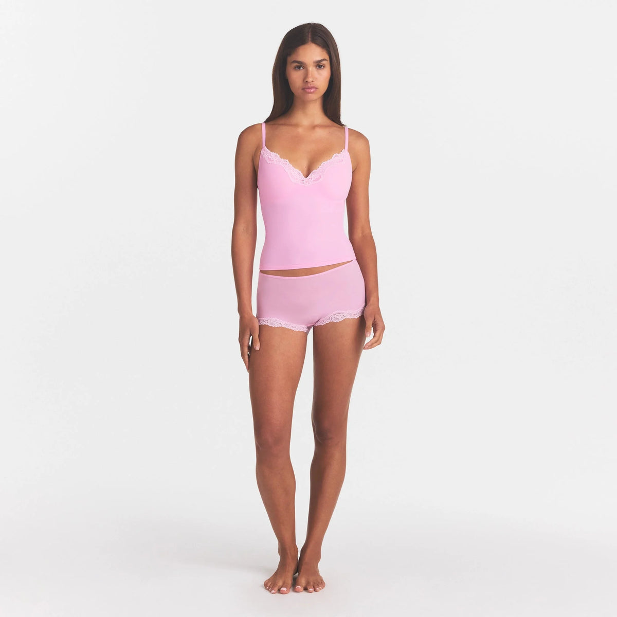FITS EVERYBODY LACE PUSH-UP CAMI | BUBBLE GUM TONAL