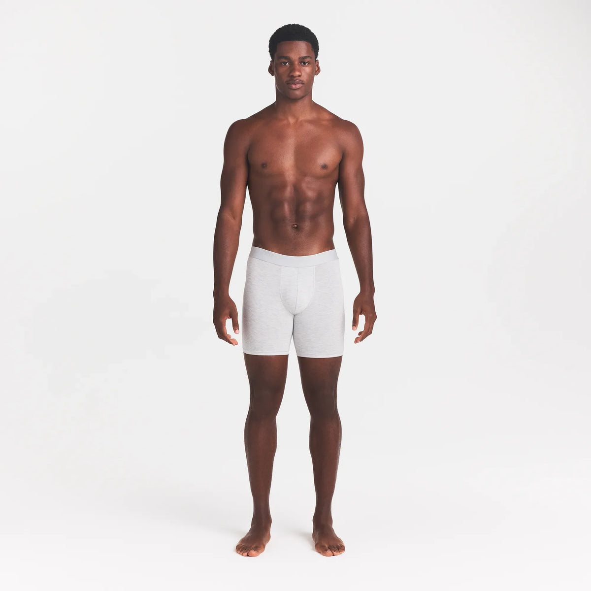 SKIMS STRETCH MENS 5" BOXER BRIEF | LIGHT HEATHER GREY