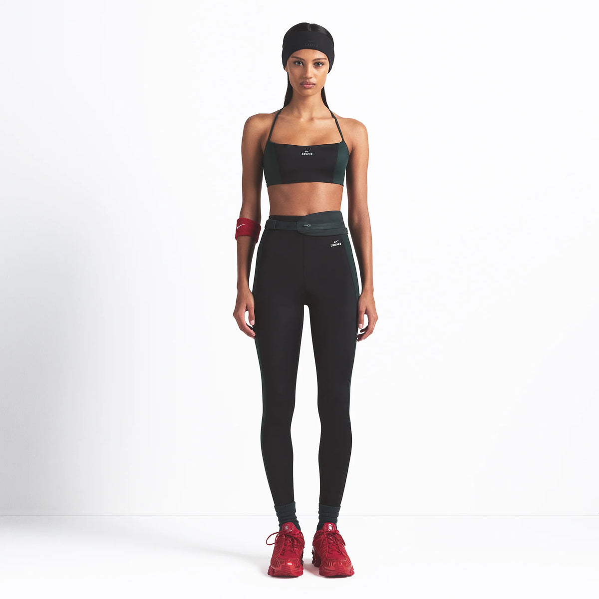 NikeSKIMS SHINE DRAWCORD STIRRUP 26" LEGGING | OBSIDIAN AND DARK TEAL