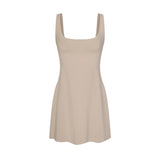 COTTON JERSEY MINI DRESS | STONE
