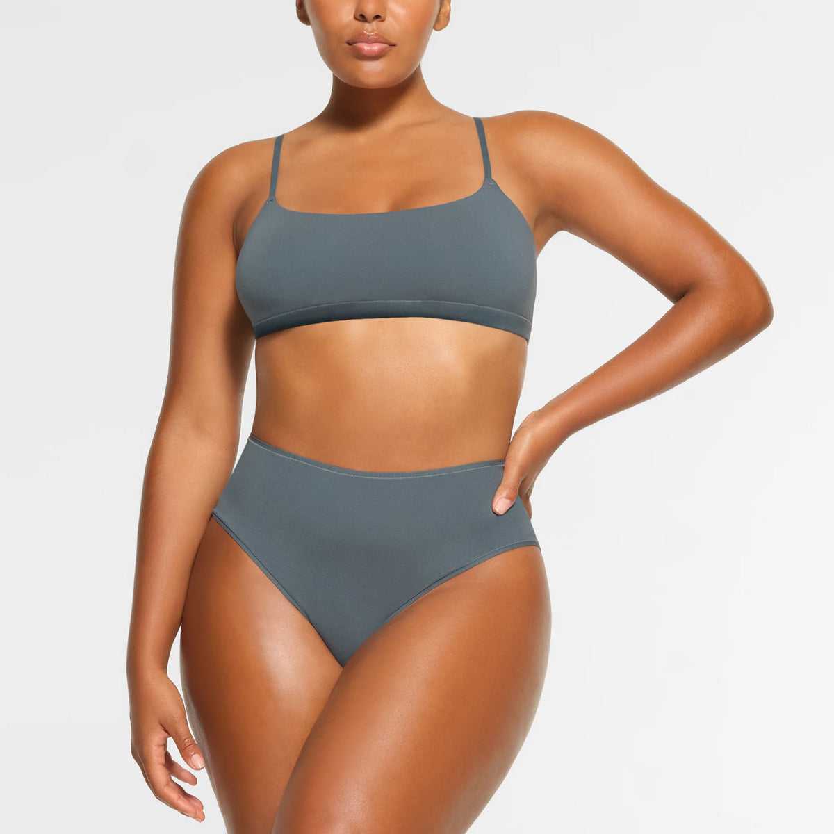 COTTON JERSEY SCOOP BRALETTE | KYANITE