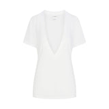 NikeSKIMS PERFORMANCE COTTON BLEND SHORT SLEEVE V-NECK TOP | SNOW