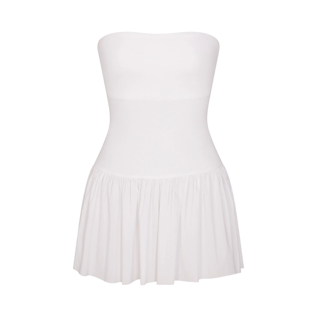 POPLIN APPAREL MINI TUBE DRESS | SNOW
