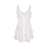 POPLIN APPAREL MINI SMOCKED DRESS | SNOW