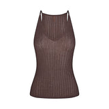 SHEER KNIT PLUNGE TANK | AMETHYST