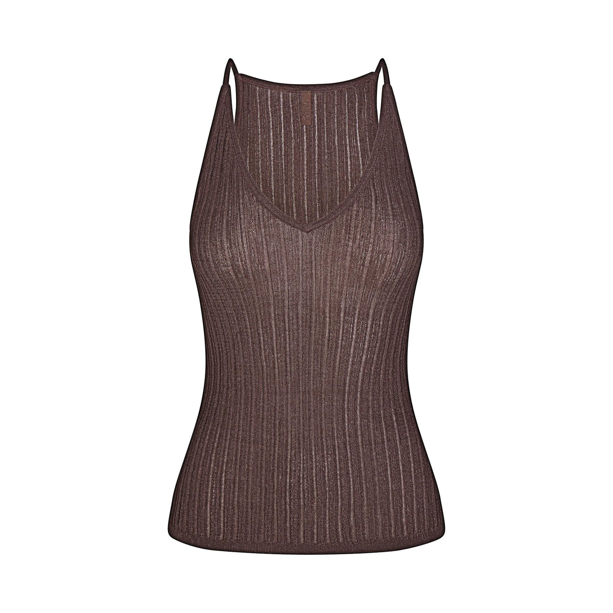 SHEER KNIT PLUNGE TANK | AMETHYST