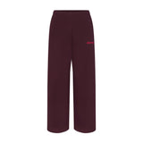COTTON FLEECE STRAIGHT LEG PANT WITH EMBOSSED LOGO | CURRANT