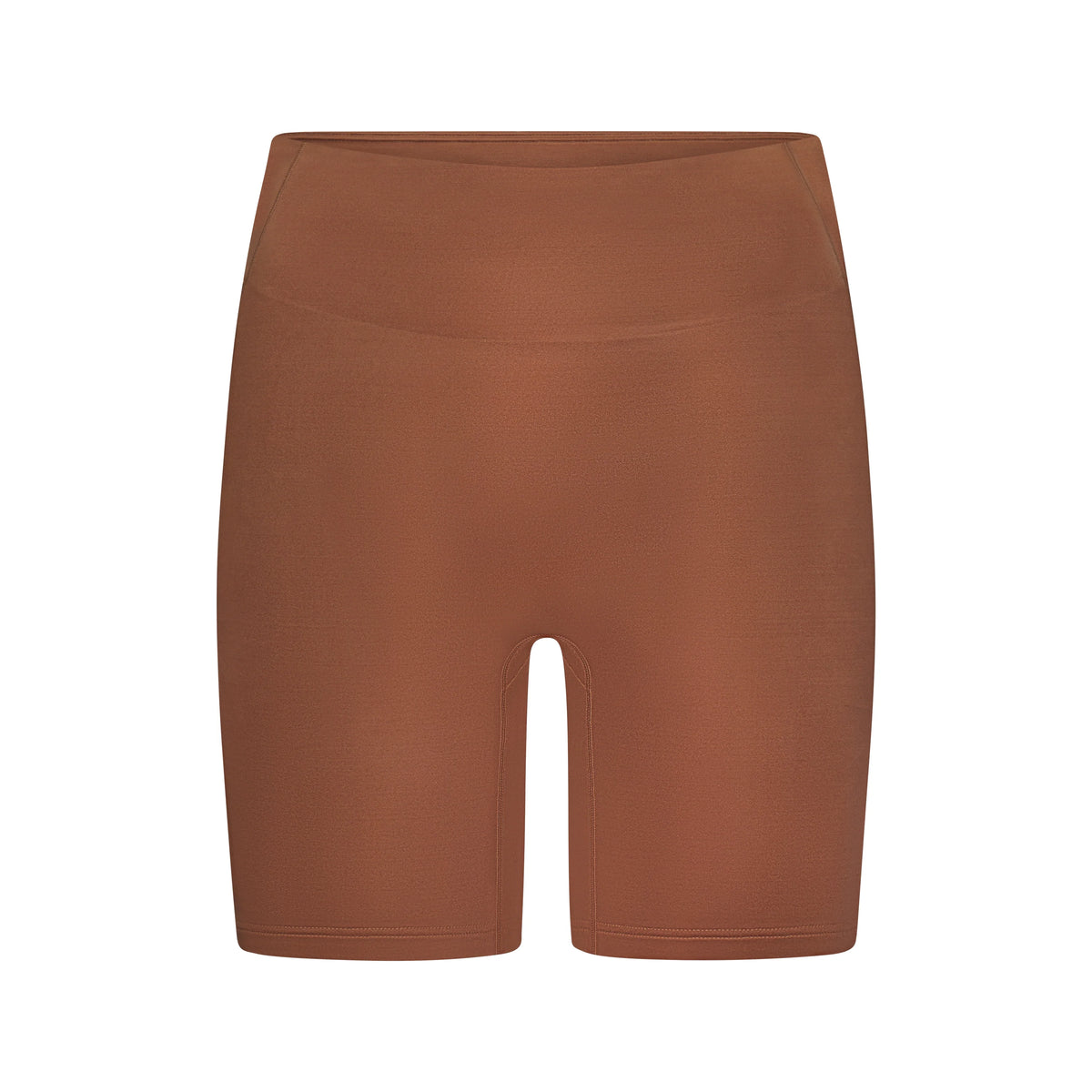 NikeSKIMS SATIN SHINE BONDED WAIST 7" BIKER SHORT | CAROB BROWN