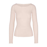 SHEER MODAL LONG SLEEVE BOATNECK TOP | PRIMROSE