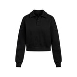 COTTON FLEECE POLO SWEATSHIRT | ONYX