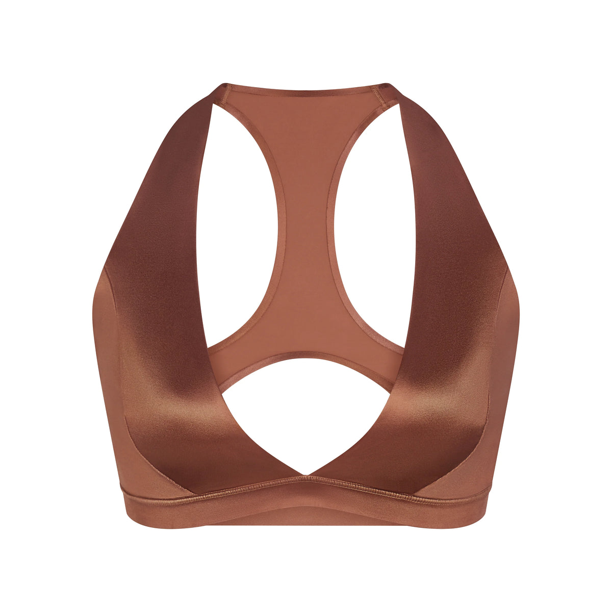 NikeSKIMS SATIN SHINE RACERBACK BRA | CAROB BROWN