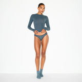 LIGHTWEIGHT COTTON POINTELLE LACE THONG | ZIRCON TONAL
