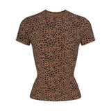 COTTON JERSEY T-SHIRT | SIENNA NATURAL LEOPARD