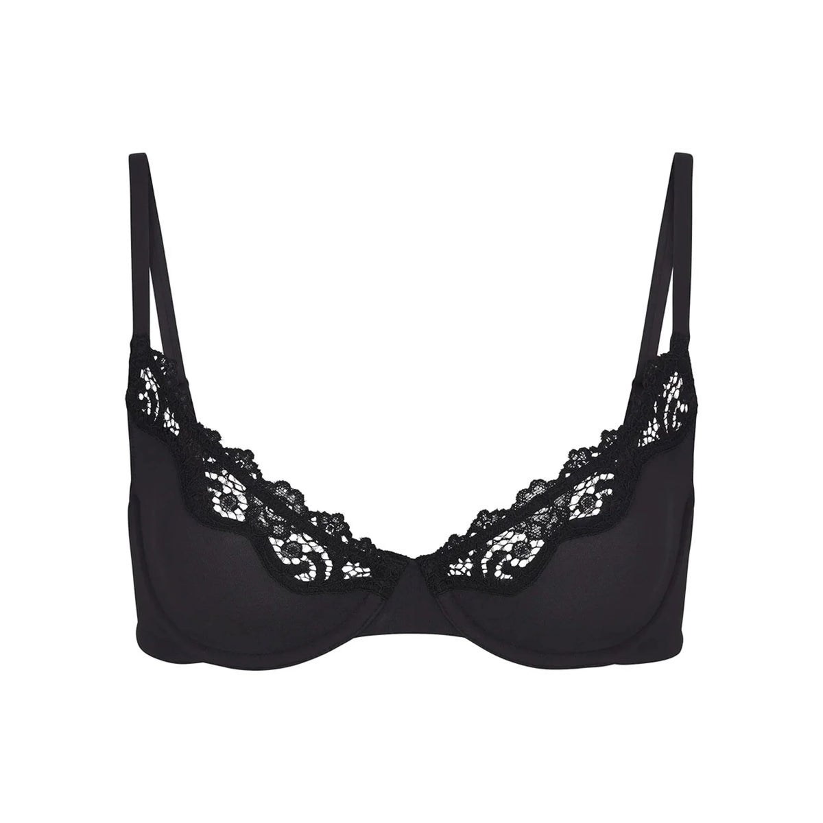 FITS EVERYBODY LACE UNLINED SCOOP BRA | ONYX