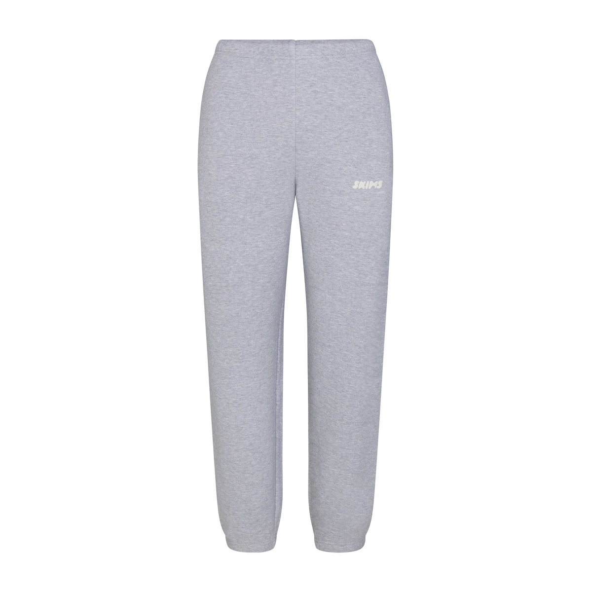 COTTON FLEECE JOGGER WITH EMBOSSED LOGO | HEATHER GREY