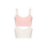 COTTON SEAMLESS JUNIORS BRALETTE 2-PACK | MARBLE AND BALLET
