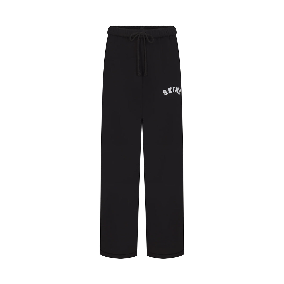 COTTON FLEECE STRAIGHT LEG PANT | ONYX SNOW ARCHED SKIMS LOGO