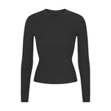 COTTON RIB LONG SLEEVE T-SHIRT | SOOT