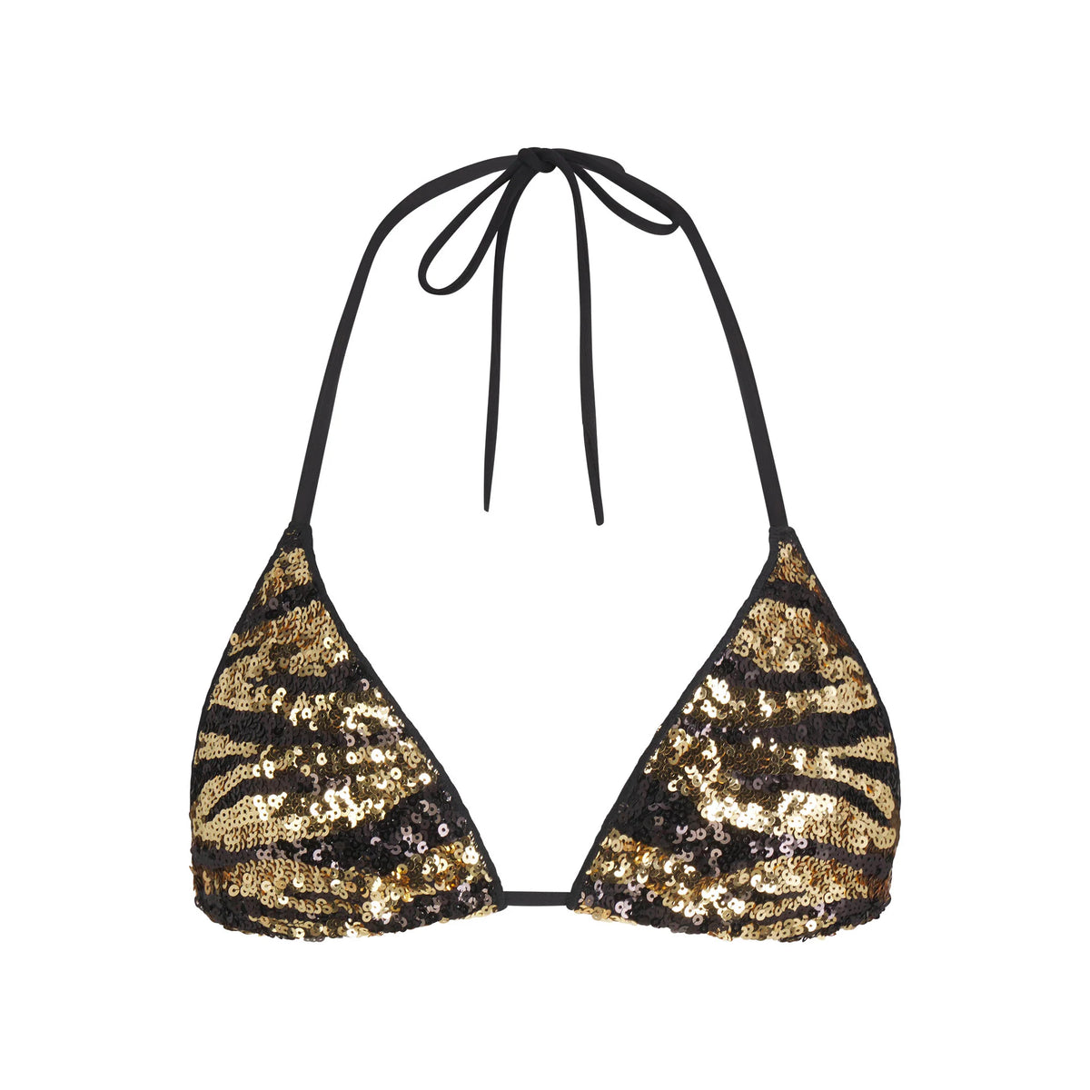 ICONIC SWIM SEQUIN TRIANGLE BIKINI TOP | BISCOTTI SEQUINED ZEBRA