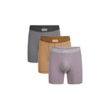 SKIMS COTTON MENS 5" BOXER BRIEF 3-PACK | RUSSET MULTI