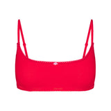 LIGHTWEIGHT COTTON LOGO PICOT SCOOP BRALETTE | RUBY TONAL
