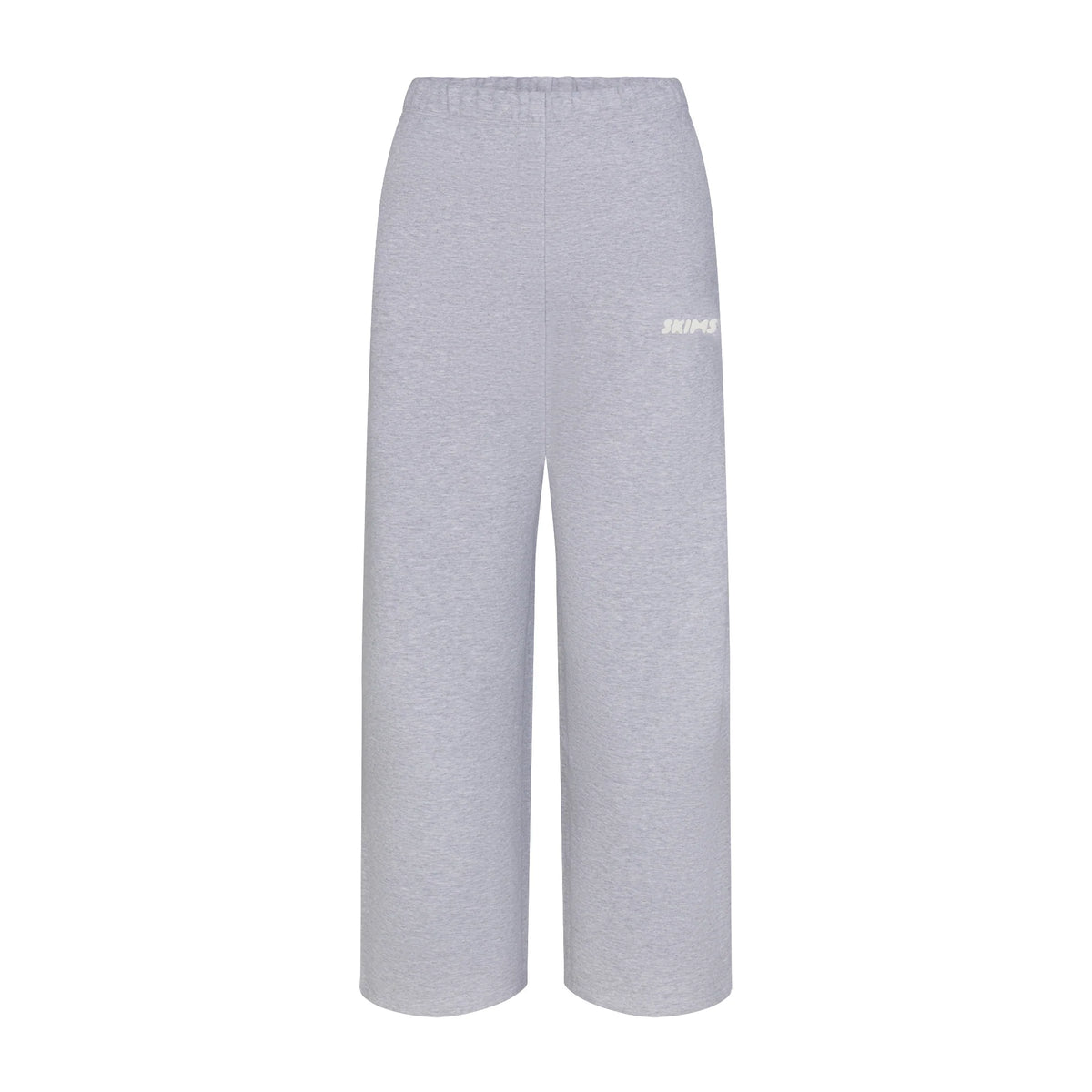 COTTON FLEECE STRAIGHT LEG PANT WITH EMBOSSED LOGO | HEATHER GREY