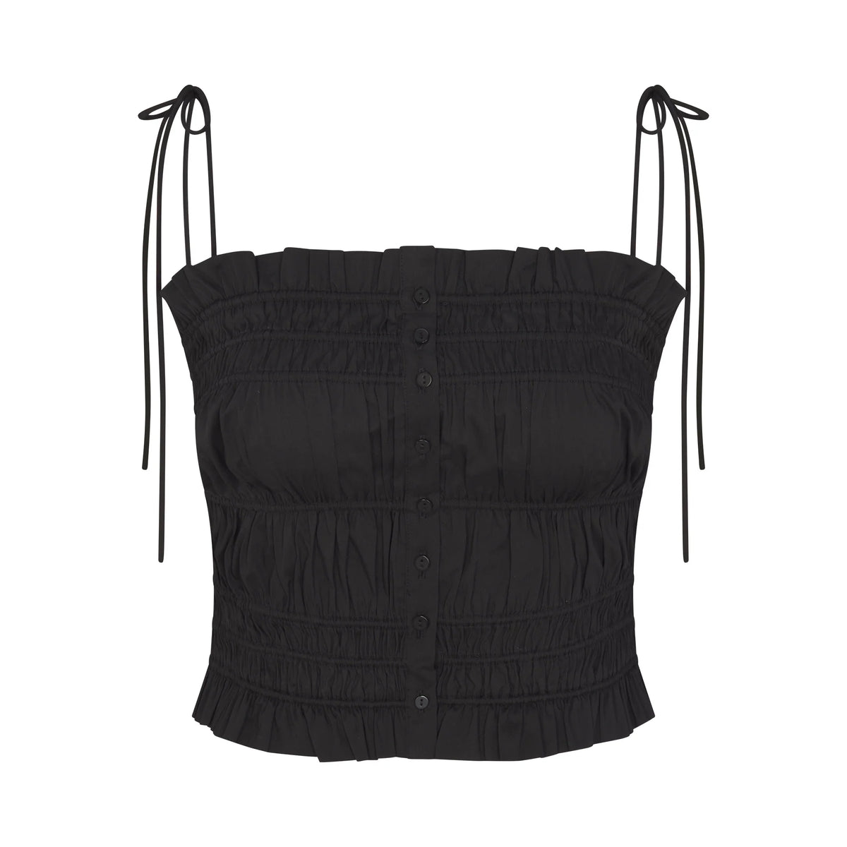 POPLIN APPAREL RUFFLE CAMI | ONYX
